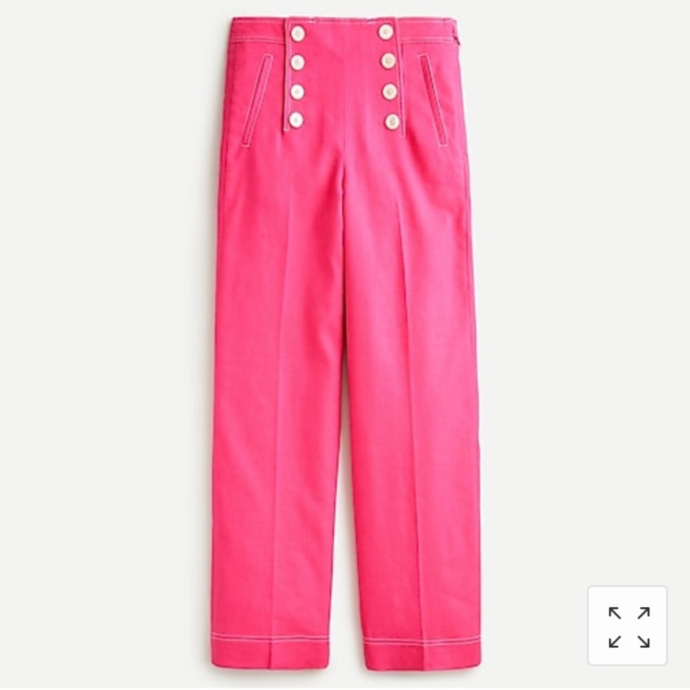 J Crew Wide Leg Pink Sailor Pant